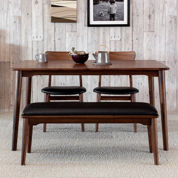 一生紀 ダイニングテーブルセット 4人用 ベンチ ウォールナット