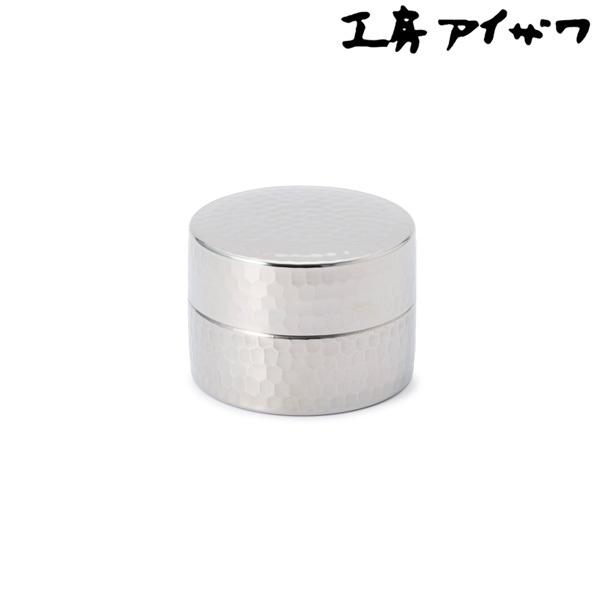 ステンレス製 継ぎ目のない茶筒 ハーフ 槌目 工房アイザワ 日本製 茶葉