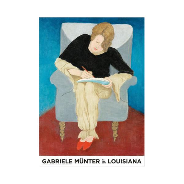アートポスター 北欧 A2ポスター Gabriele Munter - Lady in an Armchair, Writing, 1929 ルイジアナ美術館 インテリア おしゃれ ウォールインテリア 超PayPay祭