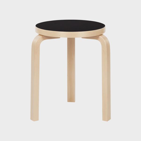 正規品 アルテック Artek スツール 60 リノリウム 黒 ブラック 3本脚 60スツール デザインチェア 北欧家具 椅子 木製 アアルト 新生活 超PayPay祭