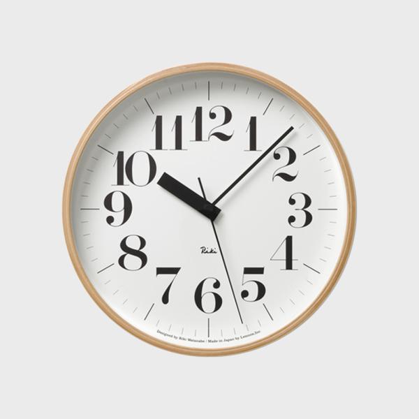 レムノス 掛け時計 電波 リキクロック 太字 M WR20-02 渡辺力 壁掛け時計 おしゃれ 見やすい 静音 スイープセコンド リビング 超PayPay祭