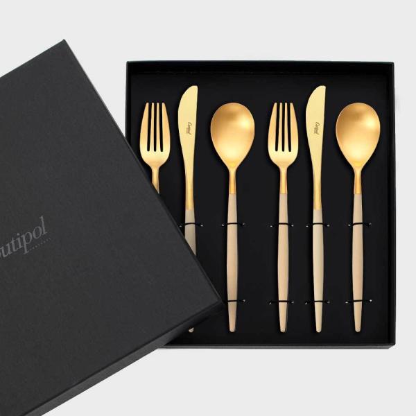 クチポール ミオ カトラリー 6本セット アイボリーゴールドの魅力