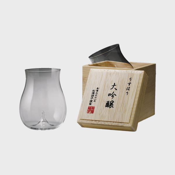 うすはり 日本酒グラス 大吟醸 250ml 単品 木箱入 冷酒 松徳硝子 うすはりグラス 宅飲み 来客用 日本製 超PayPay祭