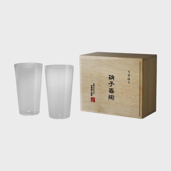 うすはり ガラス グラス タンブラー ペア セット M 260ml 2個 木箱入 ギフト 松徳硝子 ハイボール ビール ジュース おしゃれ 宅飲み 来客用 日本製 超PayPay祭