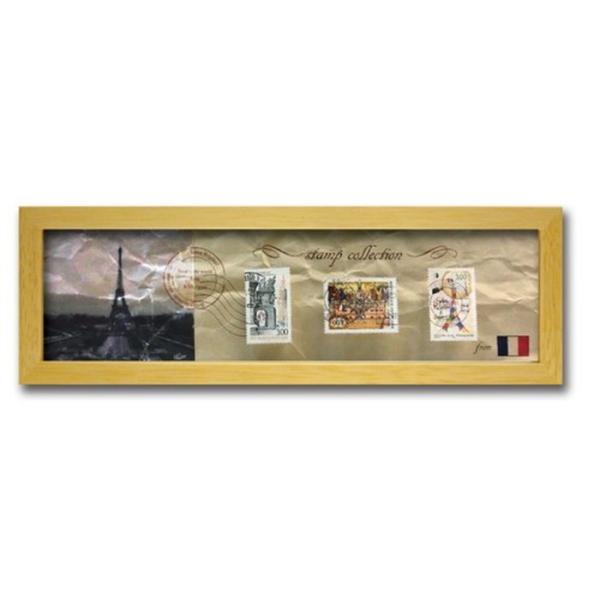 切手 アンティーク調 インテリアアート Stamp Collection ナチュラル フランス PZ-7022 kar-3067196s1