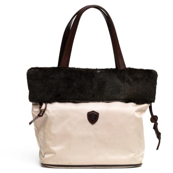 ○フェリージ Felisi ファー 毛皮 リモンタナイロン バケッタレザー ボア 「DOLOMITI（ドロミティ）」シリーズ ハンドバッグ レデ 中古 desir-store_c1749
