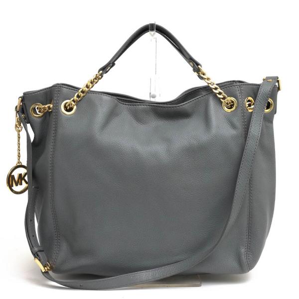 ○マイケルコース Michael Kors ペブルドレザー 牛革 トートバッグ 30S11JSE2L Jet Set Chain Medium Gather Shoulder Tote チェー 中古 MICHAEL KORS（マイケルコース） トートバッグ 30S11JSE2L Jet Set