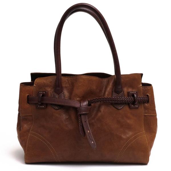 ○ゲンテン genten イタリアンレザー 牛革 トートバッグ 38331 Avvolge アボルジェ ベジタブルタンニン鞣し レディース 【中古】 中古 genten（ゲンテン） トートバッグ 38331 Avvolge アボルジェ