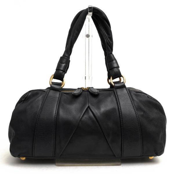 【美品】TSUCHIYA KABAN ブラック レザー ボストンバッグ 土屋鞄 TSUCHIYA-KABAN ハンドバッグ chiffon シフォン フェザー