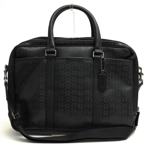 コーチ／COACH バッグ ブリーフケース ビジネスバッグ 鞄 ビジネス メンズ 男性 男性用PVC レザー 革 ブラック 黒  F70766 Heritage Signature Embossed Pvc Commuter ヘリテージ シグネチャー コミューター ミニシグネチャー柄 2WAY ショルダーバッグ desir-store_d5327