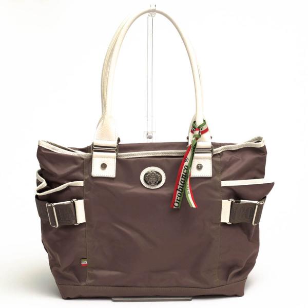 ○オロビアンコ orobianco 伊リモンタ社ナイロン 牛革 トートバッグ GRYDA-C 千鳥格子 肩掛け ワンショルダーバッグ メンズ 【中古 中古 Orobianco（オロビアンコ） トートバッグ GRYDA-C 伊リモンタ社