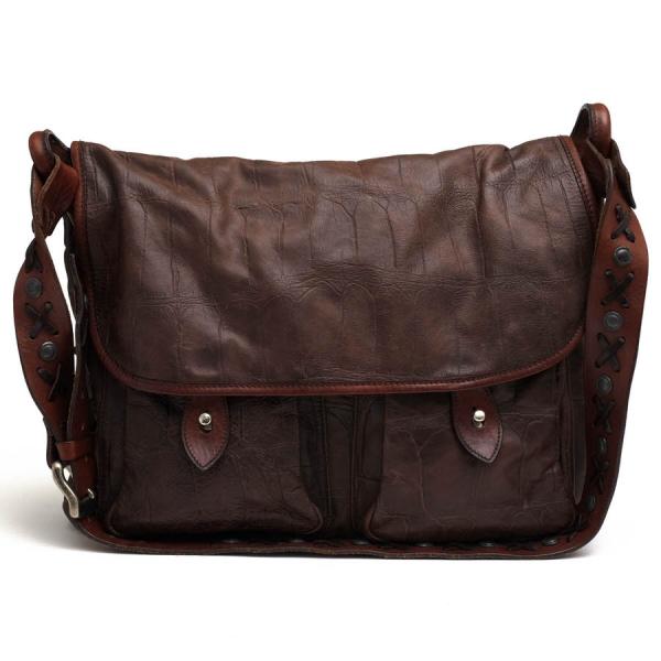 ○ダニエル＆ボブ Daniel＆Bob TOMORROWLAND別注 牛革 ショルダーバッグ フラップ式 クロコ型押し メッセンジャーバッグ ヴィンテ  中古 desir-store_d5820