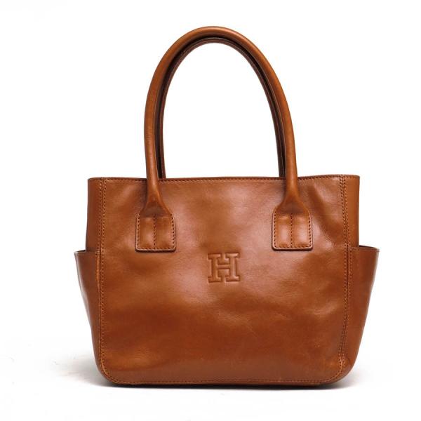 HIROFU ヒロフ Hロゴ トートバッグ ハンドバッグ 革 ブラウン 大容量 HIROFU（ヒロフ） ハンドバッグ 6992 牛革 カーフ Hロゴ : Desir Yahoo