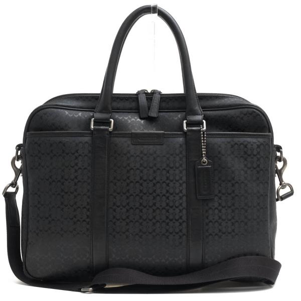 【美品】コーチ F70850 ヘリテージ シグネチャー 2way ビジネスバッグ desir-store_d7124