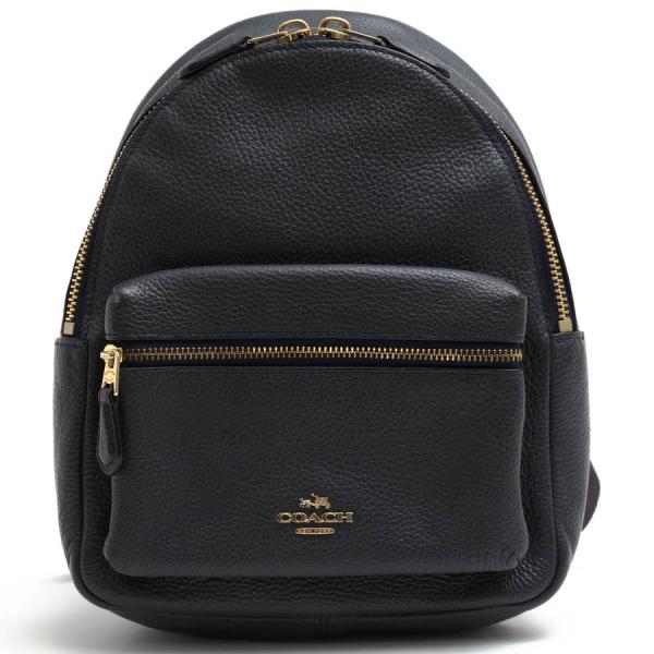 【新品】COACH リュック ブラックレザー F38263 ミニチャーリー COACH（コーチ） リュック F38263 Mini Charlie Backpack in Pebble