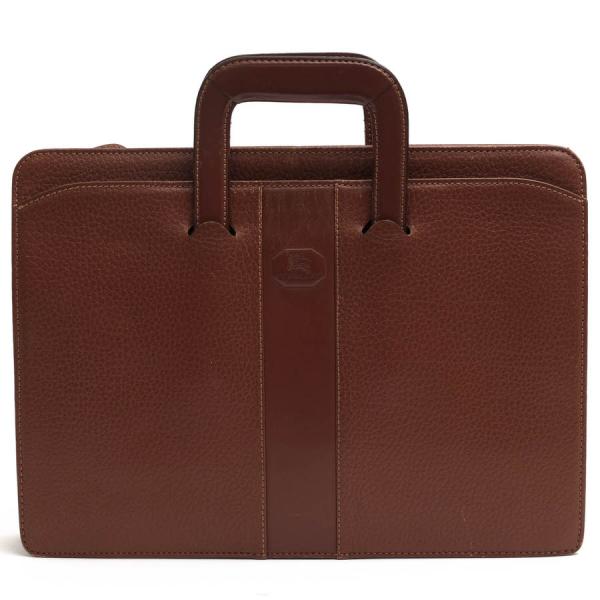 ○バーバリー BURBERRY グレイン型押し牛革 ビジネスバッグ 裏地バーバリーチェック柄 シボ革 シュリンクレザー メンズ 【中古】 中古 BURBERRY（バーバリー） ビジネスバッグ グレイン型押し牛革 裏地