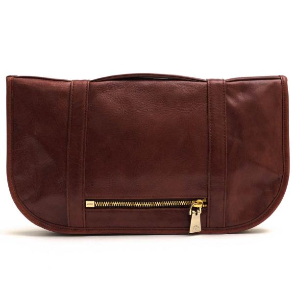 ○アニアリ aniary アンティークレザー 牛革 セカンドバッグ/クラッチバッグ 01-08001 ラウンドジップ ラウンドファスナー 迷彩・  中古 aniary（アニアリ） セカンドバッグ/クラッチバッグ 01-08001