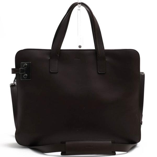 ○フルラ FURLA 牛革 ビジネスバッグ 937850 ZEUS ゼウス ノートPC収納可 2WAY ショルダーバッグ ヴィンテージ加工 メンズ 【中古  中古 desir-store_d8803