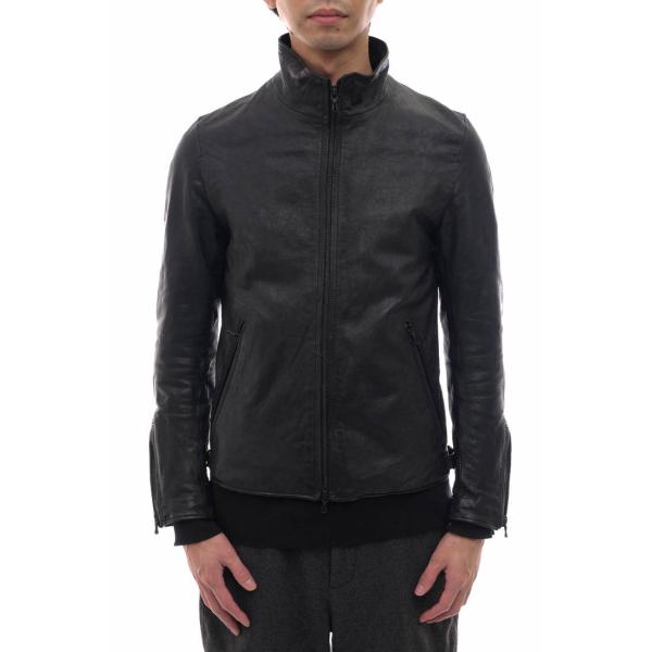 ○ナノユニバース nano universe ヤギ革 シングルライダース NUC03LO364GL スタンドカラーウォッシュドレザー ウォッシュ加工 中綿 中古 desir-store_j3081