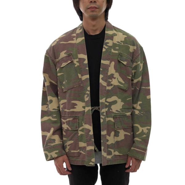 ユナイテッドアローズ／UNITED ARROWS シャツ SHIRT メンズ 男性 男性用コットン 綿 キャンバス オリーブ カーキ  5525-211-0260 CAMO DAMAGE  SHIRT 迷彩・カモフラージュ柄 desir-store_j3099