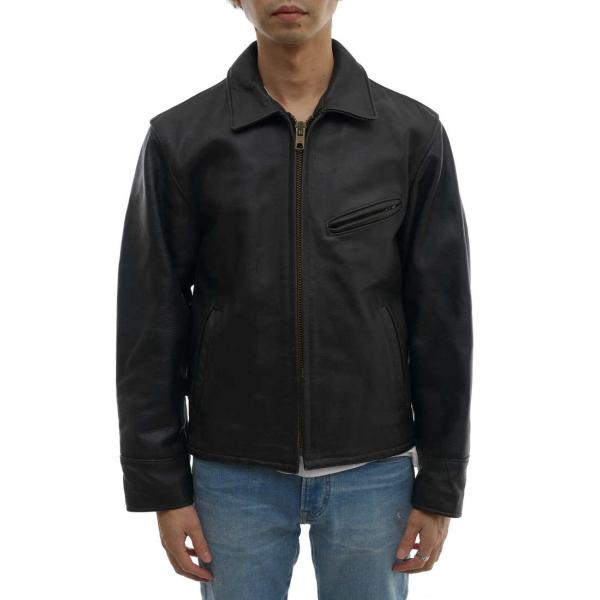 短丈】Schott レザージャケット ライダース 襟付き 681 ウール-