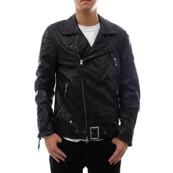 極美品◎ナノユニバース　ライダースジャケット　シングル　ダブルジップ　羊革　 L 極美品◎ナノユニバース ライダースジャケット シングル ダブルジップ