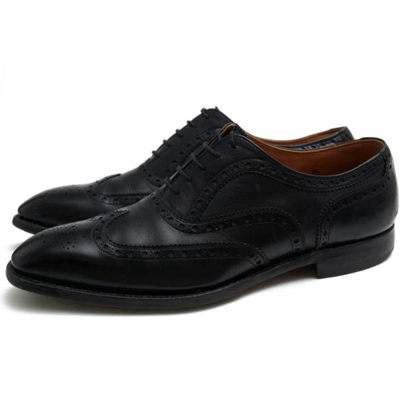 ○スコッチグレイン SCOTCH GRAIN 国産カーフ 牛革 ビジネスシューズ 1715BL アバンス フルブローグ ウイングチップ グッドイヤー  中古 desir-store_t1502