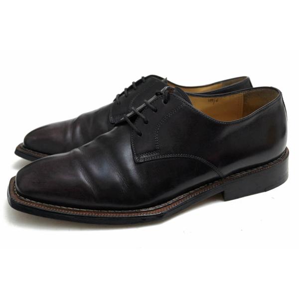 ○ステファノビ STEFANOBI 牛革 カーフ ビジネスシューズ 392 アンティーク染め プレーントゥ レザーソール マッケイ製法 メンズ   中古 STEFANOBI ステファノビ ビジネスシューズ 392 牛革 カーフ