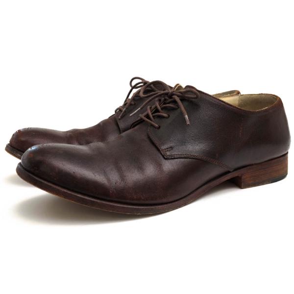 ○ジュンハシモト junhashimoto 米国ホーウィン社ホースデストロイレザー waxed heavy horse leather ビジネスシューズ S25 XC01 L 中古 desir-store_t3722