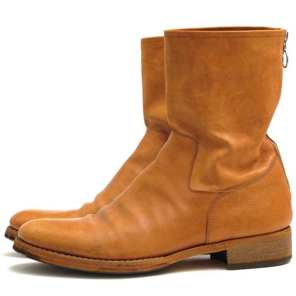 サク／SAK バックジップブーツ シューズ 靴 メンズ 男性 男性用レザー 革 本革 ブラウン 茶  Back Zip Boots Vachetta Leather Natural プレーントゥ SAK サク バックジップブーツ Back Zip Boots Vachetta Leather