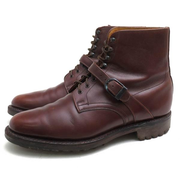○ロイドフットウェア Lloyd Footwear バーガンディー 牛革 レースアップブーツ T15021 ベルトストラップ グッドイヤーウェルト製  中古 desir-store_t4637