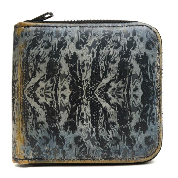 マルセロ ブロン／MARCELO BURLON 財布 ウォレット メンズ 男性 男性用レザー 革 本革 ブラック 黒  LIAIMA WALLET ALL OVER グラデーション 小銭入れあり ラウンドジップ ラウンドファスナー desir-store_w6037