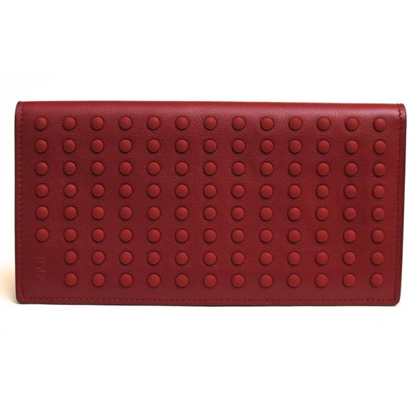 ○トッズ TOD'S 牛革 カーフ 長財布 GOMMINI ゴンミーニ 小銭入れなし 札入れ 二つ折り スタッズ メンズ 【中古】 中古 desir-store_w6554