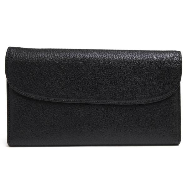 ○マニウノ MANIUNO 山羊革 ゴートスキン 長財布 MUMW5BT1 MONTE モンテ 小銭入れあり 三つ折り シボ革 シュリンクレザー メンズ   中古 desir-store_w6678