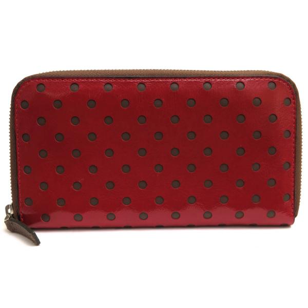 MARNI マルニ 長財布 牛革 ドット柄パンチングレザー 小銭入れあり
