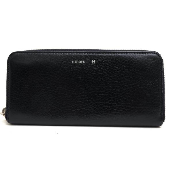 ○ヒロフ HIROFU 牛革 ソフトバケッタ 長財布 ランポ ナチュラルシュリンク仕上げ ラウンドジップ ラウンドファスナー 小銭入れあ  中古 HIROFU（ヒロフ） 長財布 ランポ 牛革 ソフトバケッタ ナチュラル