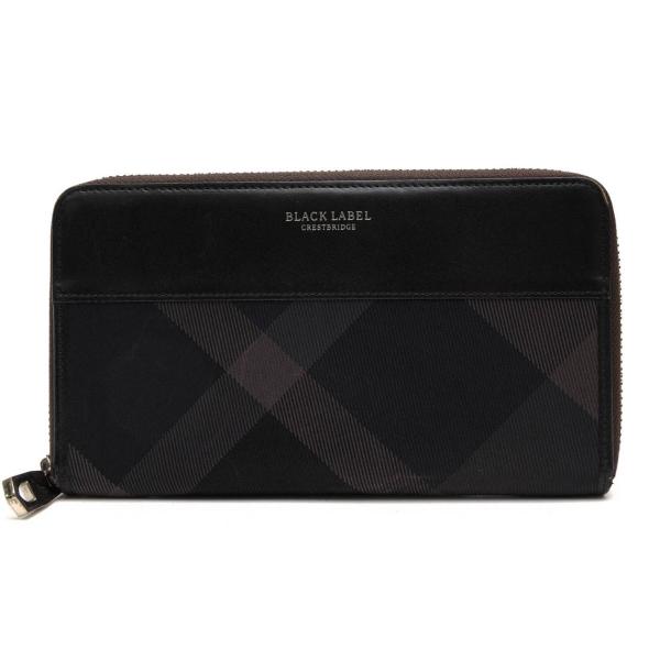 ○ブラックレーベル・クレストブリッジ BLACK LABEL CRESTBRIDGE 一部牛革 長財布 51218-717-09 バーバリーチェック柄 小銭入れあ  中古 BLACK LABEL CRESTBRIDGE ブラックレーベル・クレストブリッジ 長財布