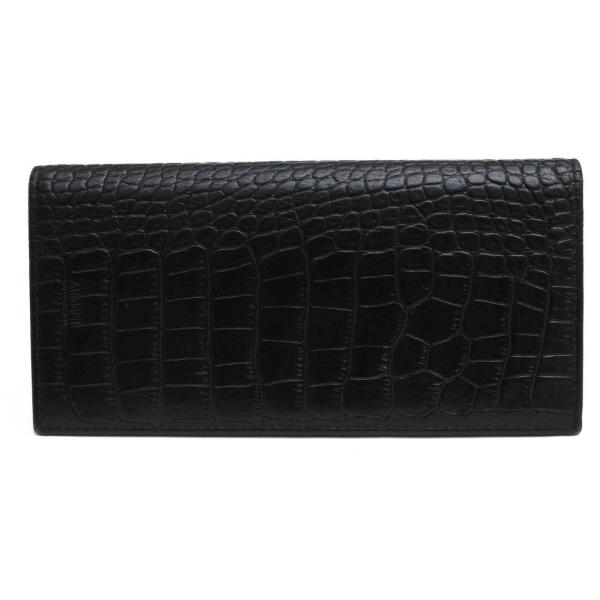 ○アルマーニ コレッツォーニ ARMANI COLLEZIONI 牛革 長財布 Y6R016 YKD6J PORTA YEN VIT.ST.OTTOMAN+VIT.L 二つ折り クロコ型押  中古 ARMANI COLLEZIONI アルマーニ コレッツォーニ 長財布 Y6R016 YKD6J