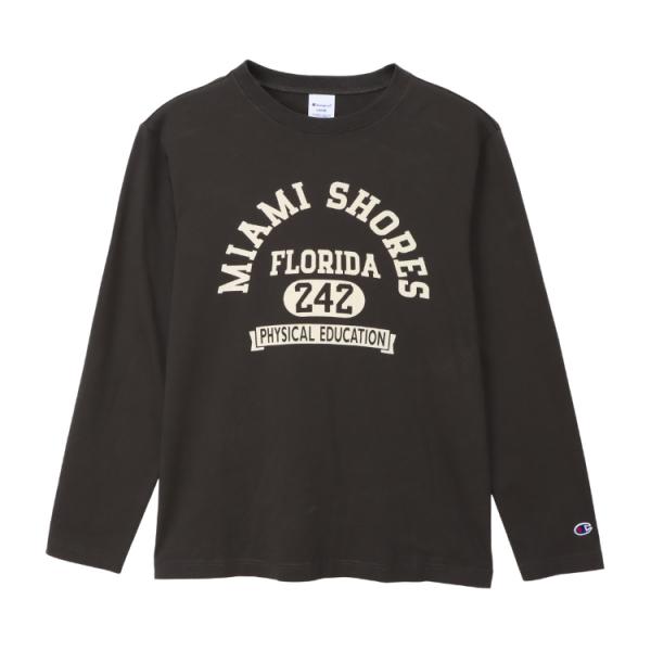 CHAMPION チャンピオン LONG SLEEVE T-SHIRT オフブラック XL C3-D411