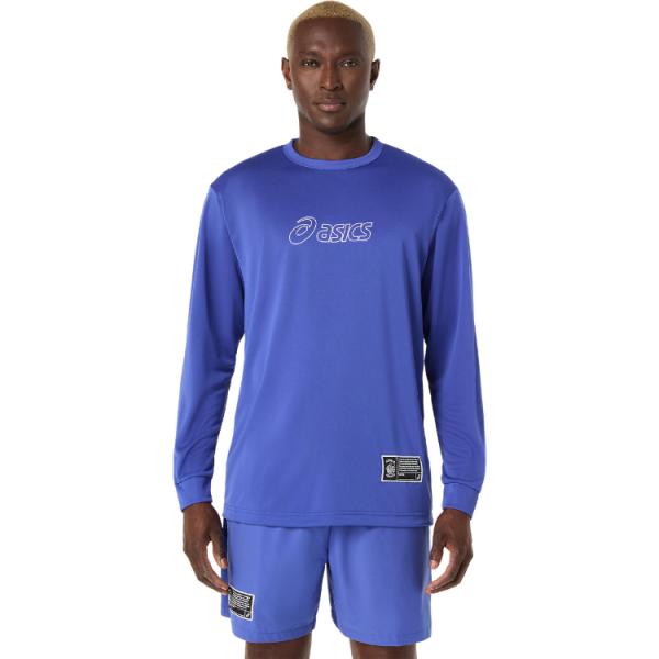 ASICS×ELDORESO　総柄ロングスリーブTシャツPurple Lサイズ asics アシックス ロングスリーブ ダークコバルト 3XL 2063A426 401