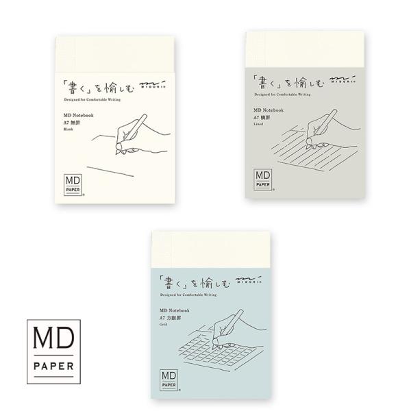 ミドリページ MIDORI（ミドリ） MDノート A7 方眼 横罫 無地 書きやすい デザイン