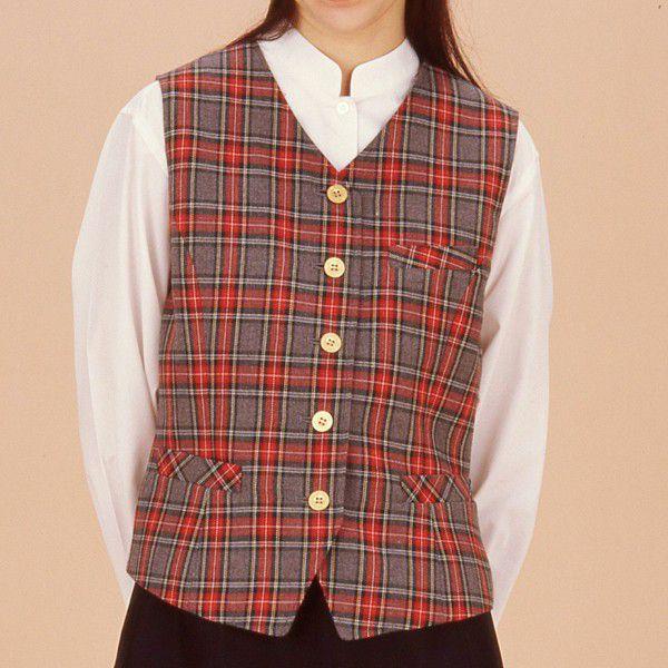 ベスト レディースベスト かわいいユニフォーム タータンチェック グレーｘ赤 裏地つき 森ガール メンズベスト有 ２ｓ ｓ ｍ ｌ ２ｌ Lv 009 デザート ネットストア 通販 Yahoo ショッピング