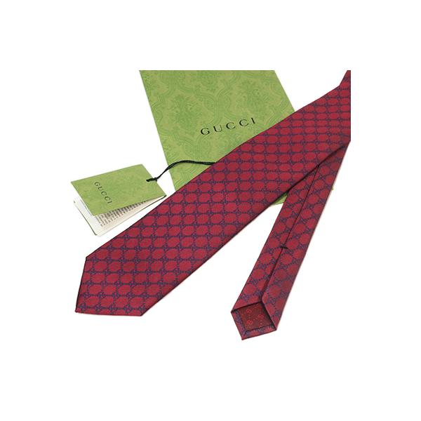 GUCCI（グッチ） ネクタイ 456524 4B002 6068 レッド GGロゴ パターン