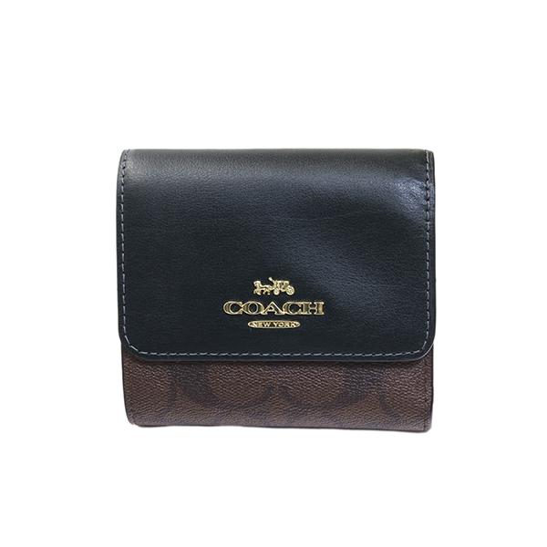 COACH ブラウン 三つ折り財布 保存袋付き COACH 三つ折り財布 ブラウン/レッド