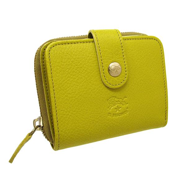 未使用　IL BISONTEイルビゾンテ レザー二つ折り財布 イエロー IL BISONTE（イルビゾンテ） 【並行輸入品】 財布 二つ折り財布 小銭