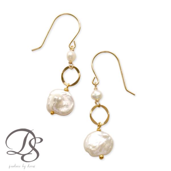DEVAS 18金 ピアス k18 18金ピアス 18k 天然石 淡水パール k18ピアス