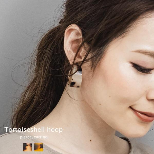 つや消し】フープピアス 幅広ラインのシンプルピアス K18YG | www