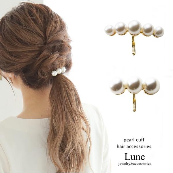 パール ヘア ポニー フック 5粒パール 3粒パール ゴールド ヘアゴム  