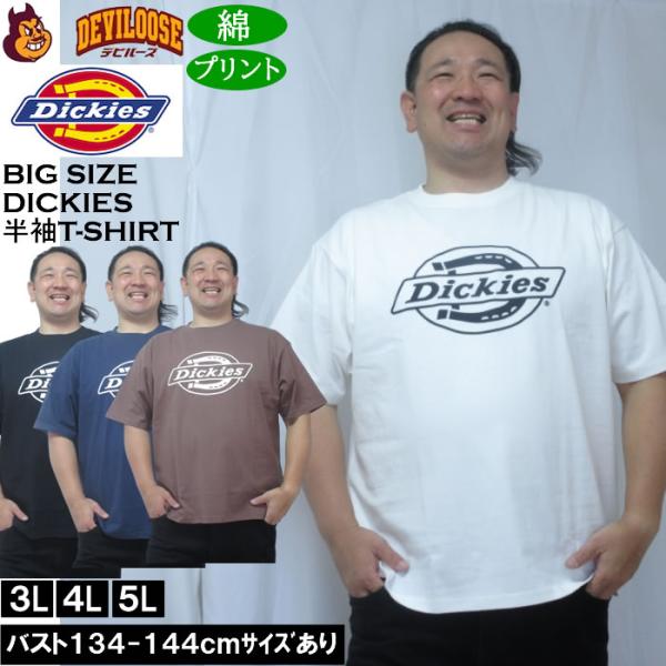 大きいサイズ メンズ DICKIES DICKIES テキストロゴ 半袖Tシャツ 綿 コットン（メーカー取寄）ディッキーズ 3L 4L 5L