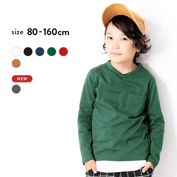 子供服 長袖tシャツ キッズ 無地 シンプル 男の子 女の子 トップス おしゃれ Vネック長袖tシャツ Devirock Paypayモール店 通販 Paypayモール
